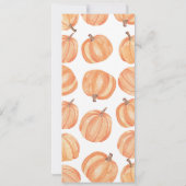 Invitation Menu Réception de Mariage Rustique Citrouille Cart (Dos)