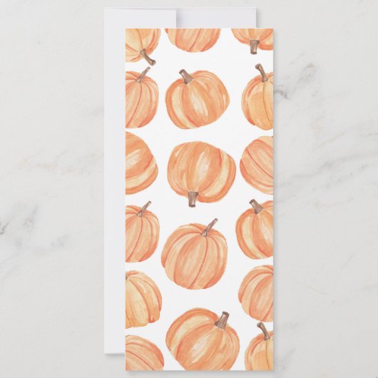 Invitation Menu Réception de Mariage Rustique Citrouille Cart (Dos)