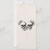 Invitation Menu Réception de Mariage Rustique Crânes Roses Me (Dos)