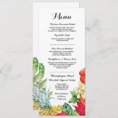 Invitation Menu Réception de Mariage Rustique Luau Aloha Cart (Devant / Derrière)