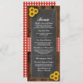 Invitation Menu Réception de mariage Rustique Rouge Chalk Cha (Devant / Derrière)