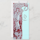 Invitation MENU RESTAURANT MONOGRAMME Bleu Marron Dîner,Brunc (Devant)