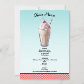 Invitation Menu Retro Diner Milkshake Ice Cree Party Menu (Devant)
