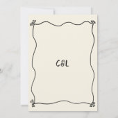 Invitation Menu Rétro manuscrit Mariage Whimsical (Dos)