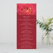 Invitation Menu rose de fête d'anniversaire (Debout devant)