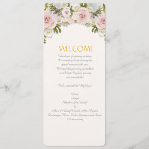 Invitation Menu Rose Succulente Romantique Fleurs Mariage