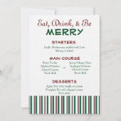 Invitation Menu rouge et vert de Noël (Devant)
