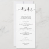 Invitation Menu Rustic Script Mariage ou menu Fête des mariée (Devant)