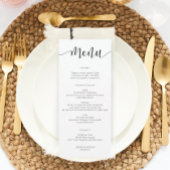 Invitation Menu Rustic Script Mariage ou menu Fête des mariée