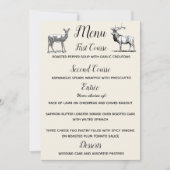 Invitation Menu Rustique Design de cerfs de bois (Devant)
