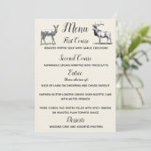 Invitation Menu Rustique Design de cerfs de bois (Debout devant)