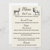 Invitation Menu Rustique Design de cerfs de bois (Devant / Derrière)