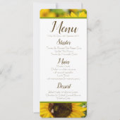 Invitation Menu Sunflower (Devant)