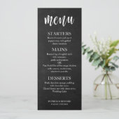Invitation Menu sur tableau noir en noir et blanc (Debout devant)