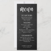 Invitation Menu sur tableau noir en noir et blanc (Devant)