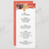 Invitation Menu Thanksgiving de l'automne (Devant / Derrière)