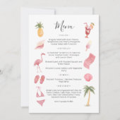 Invitation Menu Thème Plage Aquarelle (Devant)