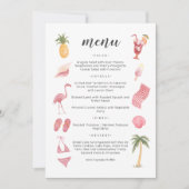 Invitation Menu Thème Plage Aquarelle (Devant)