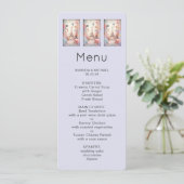 Invitation Menu Tour Eiffel Papillons et Fleurs (Debout devant)