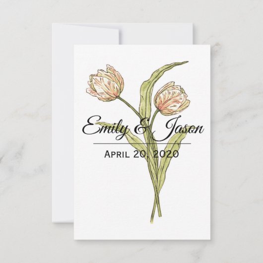 Invitation Menu Tulipes Printanières (entièrement configurabl (Dos)