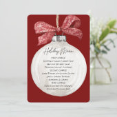 Invitation Menu Vacances ornementales à imprimer (Debout devant)