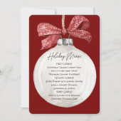 Invitation Menu Vacances ornementales à imprimer (Devant)