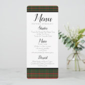 Invitation Menu Vert et rouge Plaid (Debout devant)