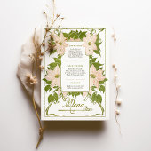 Invitation Menu vintage Floral Dinner