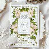 Invitation Menu vintage Floral Dinner