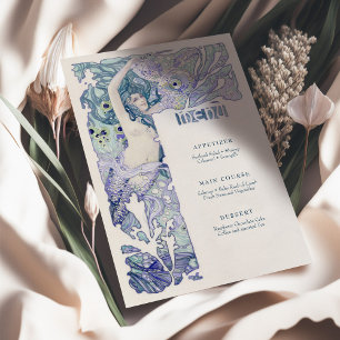 Invitation Menu Vintage Sirène Art Nouveau