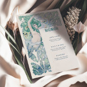 Invitation Menu Vintage Sirène Art Nouveau