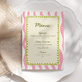 Invitation Menu Whimsical Modern Rose & Green Mariage