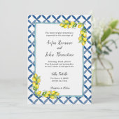 Invitation Menus italiens et motif citron (Debout devant)