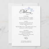 Invitation Menus Mariage aquarelle | Blue Bow Calligraphy (Devant)