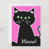 Invitation Meow ! Bachelorée de chats noirs verts (Devant)