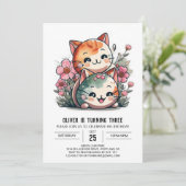 Invitation Meow Magic Aquarelle Anniversaire (Debout devant)
