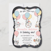 Invitation Meow Milestone : Thème Chat 1er Anniversaire Invit (Devant)