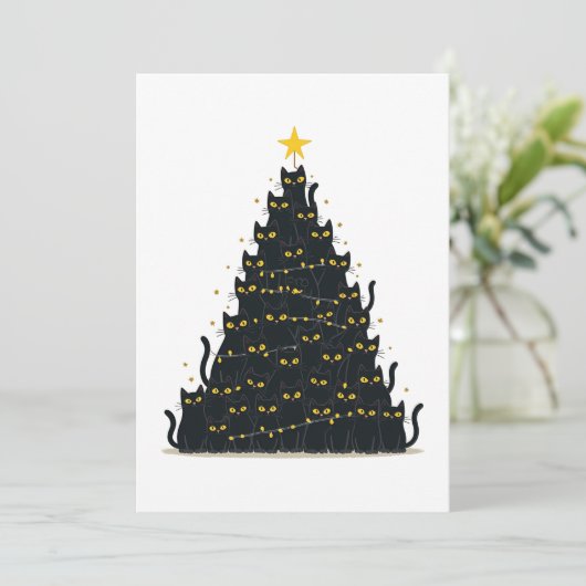 Invitation Meowny Christmas Joyeux Noël Catmas (Debout devant)