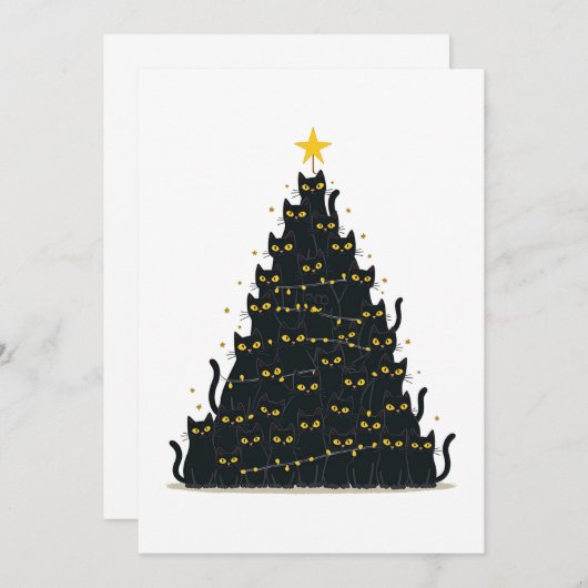 Invitation Meowny Christmas Joyeux Noël Catmas (Devant / Derrière)