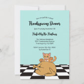 Invitation Meowsgiving Dîner Dîner Drôle Drôle Drôle Cartoon  (Dos)