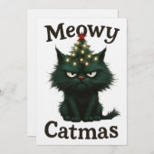 Invitation Meowy Catmas Chat lunatique (Devant / Derrière)