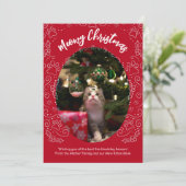 Invitation Meowy Christmas Cat Pet Christmas Card (Debout devant)