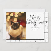 Invitation Meowy Christmas Pet Cat Christmas Card (Devant)
