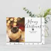 Invitation Meowy Christmas Pet Cat Christmas Card (Debout devant)