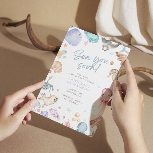 Invitation Mer bientôt baby shower