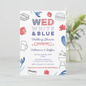 Invitation Mer Blanc BBQ Couples Douche Répétition Dîner (Debout devant)