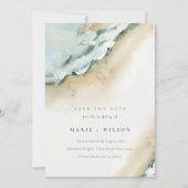 Invitation Mer Côtière Vagues Plage De Sable Économisez La Da (Devant)