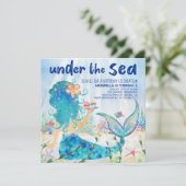 Invitation Mer de Mermaid | Tropical Ocean Cupcakes Anniversa (Debout devant)