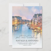 Invitation Mer d'Italie | Mariage d'aquarelle du canal de Ven (Devant)