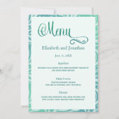 Invitation Mer Grass Beach Wedding Reception Menu (Devant)
